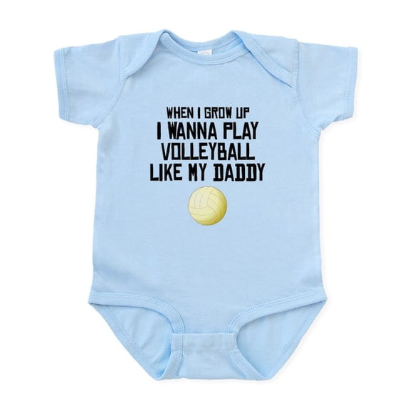 CafePress - Volleyball Like My Daddy Body Suit - Baby Light Bodysuit, Size Newborn - 24 Months
