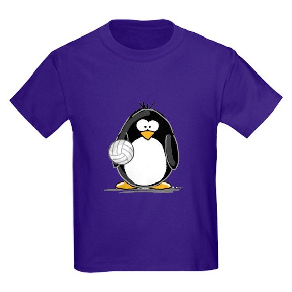 CafePress - Volleyball Penguin Kids Dark T Shirt - Dark T-Shirt Kids XS-XL