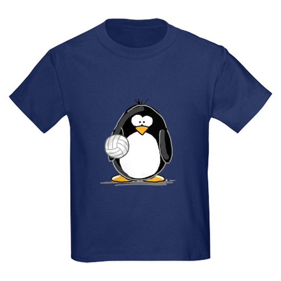 CafePress - Volleyball Penguin Kids Dark T Shirt - Dark T-Shirt Kids XS-XL