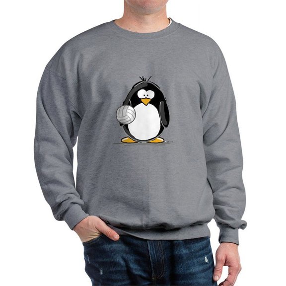 CafePress - Volleyball Penguin Sweatshirt - Crew Neck Sweatshirt
