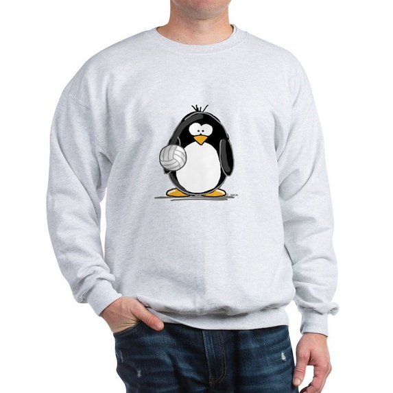 CafePress - Volleyball Penguin Sweatshirt - Crew Neck Sweatshirt