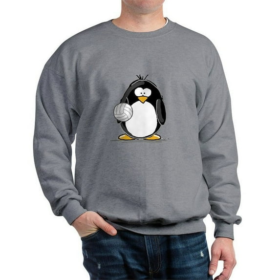 CafePress - Volleyball Penguin Sweatshirt - Crew Neck Sweatshirt