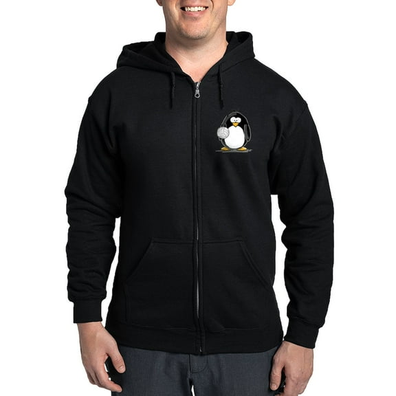 CafePress - Volleyball Penguin Zip Hoodie (Dark) - Zip Hoodie, Classic Hooded Sweatshirt with Metal Zipper