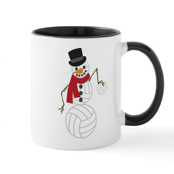 CafePress - Volleyball Snowman - 11 oz Ceramic Mug - Novelty Coffee Tea Cup