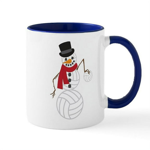 CafePress - Volleyball Snowman - 11 oz Ceramic Mug - Novelty Coffee Tea Cup