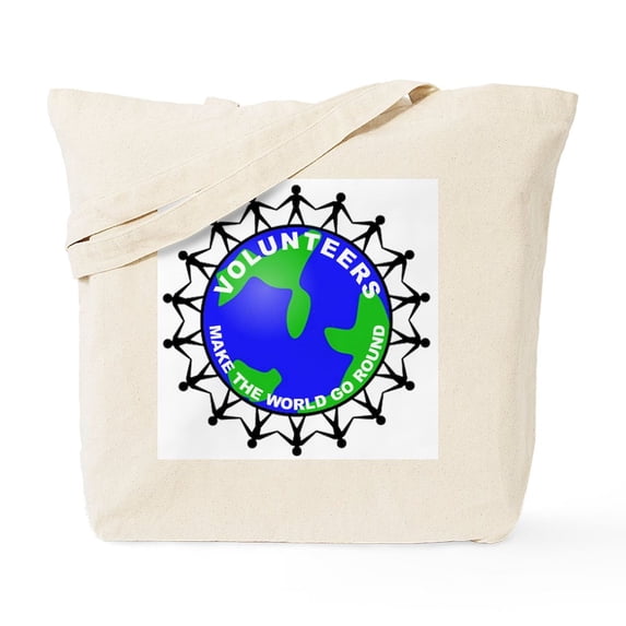 CafePress - Volunteers Make The World Go Tote Bag - Unisex Canvas Tote Bag, Beige, 1-Piece