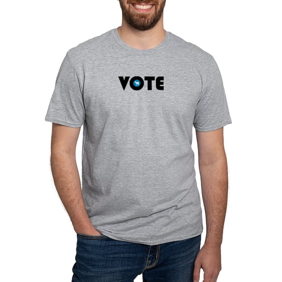 CafePress - Vote Blue Fitted T Shirt - Fitted T-Shirt, Vintage Fit Soft Cotton Tee