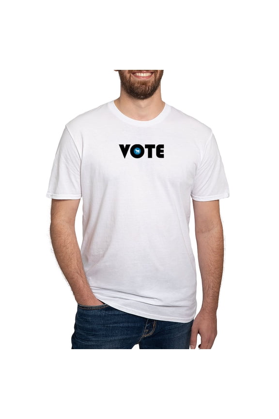 - Vote Blue Fitted T Shirt - Fitted T-Shirt, Vintage Fit Soft Cotton Tee