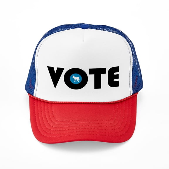 CafePress - Vote Blue - Adjustable Unisex Printed Trucker Hat with Mesh Back