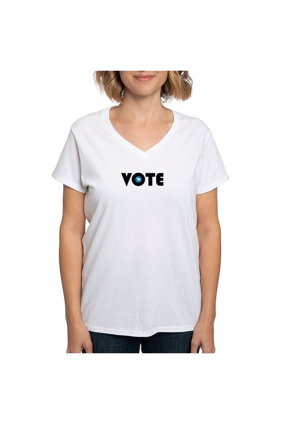 - Vote Blue Women's V Neck T Shirt - Womens Cotton V-Neck T-shirt