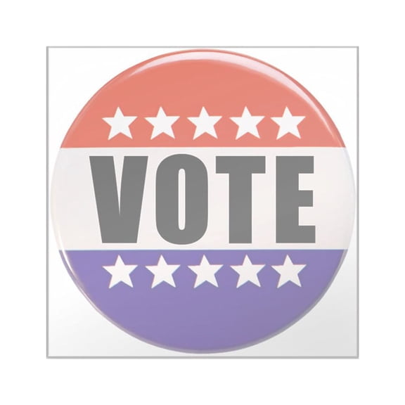 CafePress - Vote Button Sticker - Square Sticker 3" x 3"