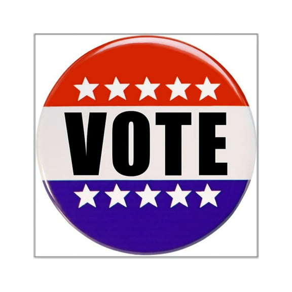 CafePress - Vote Button Sticker - Square Sticker 3" x 3"