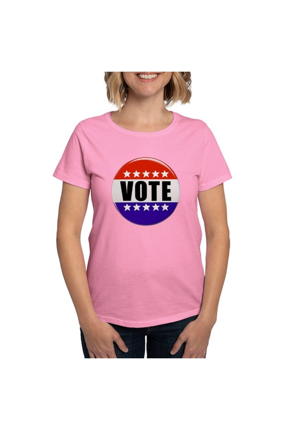 - Vote Button T Shirt - Women's Traditional Fit Dark T-Shirt