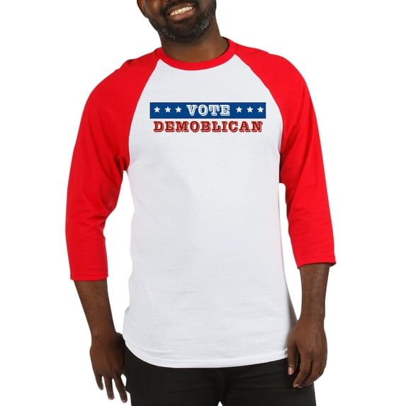 CafePress - Vote Demoblican Baseball Jersey - Cotton Baseball Jersey, 3/4 Raglan Sleeve Shirt