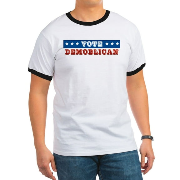 CafePress - Vote Demoblican T Shirt - 100% Cotton Ringed T-Shirt