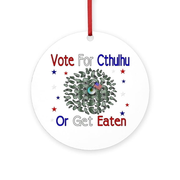 CafePress - Vote For Cthulhu -  Round Wood Ornament 4"