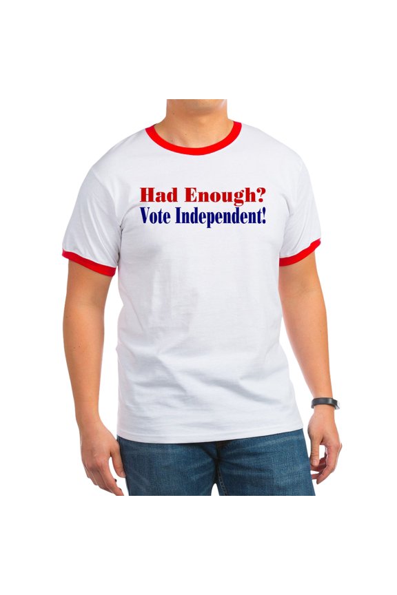 - Vote Independent Ringer T - 100% Cotton Ringed T-Shirt