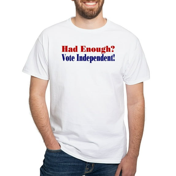 CafePress - Vote Independent White T Shirt - Men's White Classic Cotton T-Shirts