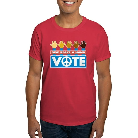 CafePress - Vote Peace Dark T Shirt - Men's Classic Graphic Cotton T-Shirt