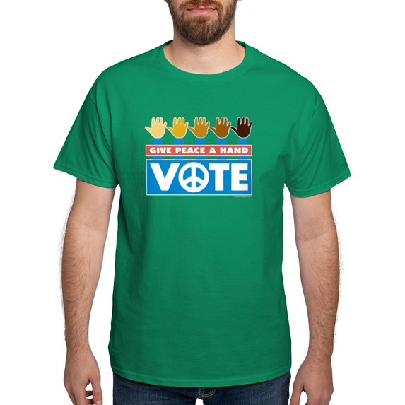 CafePress - Vote Peace Dark T Shirt - Men's Classic Graphic Cotton T-Shirt