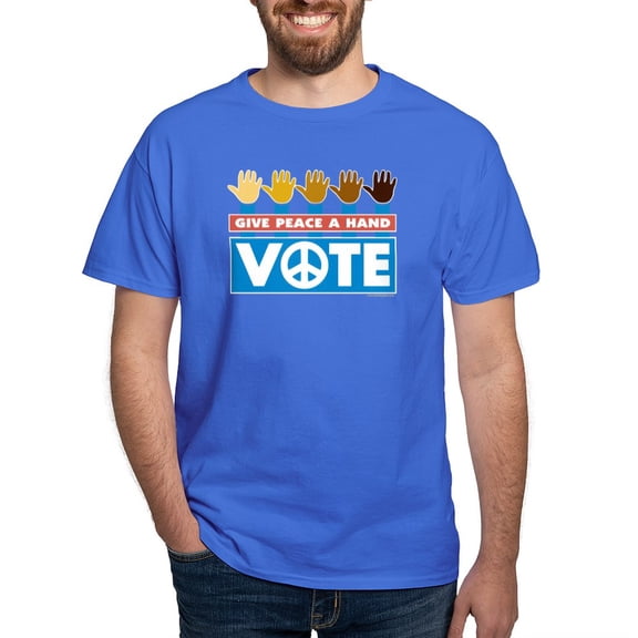 CafePress - Vote Peace Dark T Shirt - Men's Classic Graphic Cotton T-Shirt