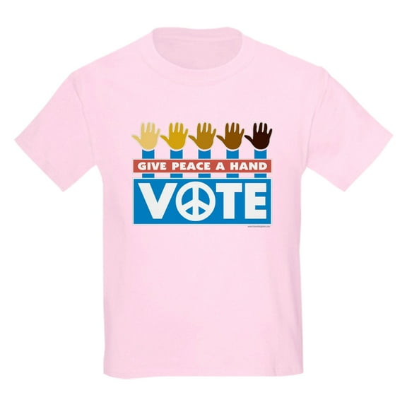 CafePress - Vote Peace Kids Light T Shirt - Light T-Shirt Kids XS-XL