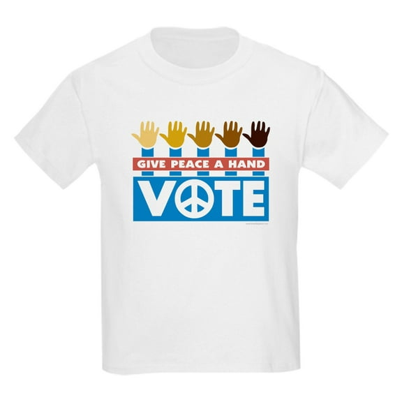 CafePress - Vote Peace Kids Light T Shirt - Light T-Shirt Kids XS-XL