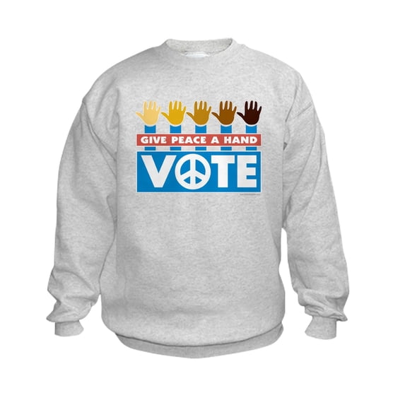 CafePress - Vote Peace Kids Sweatshirt - Kids Sweatshirt, Youth Crew Neck Sweatshirt