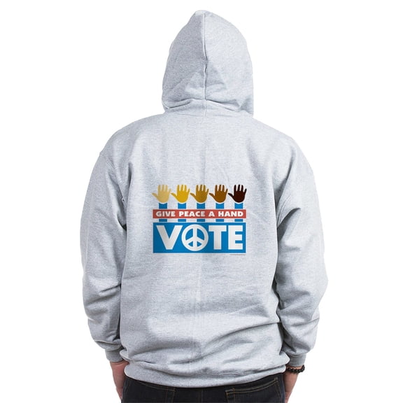 CafePress - Vote Peace Zip Hoodie - Zip Hoodie, Classic Hooded Sweatshirt with Metal Zipper