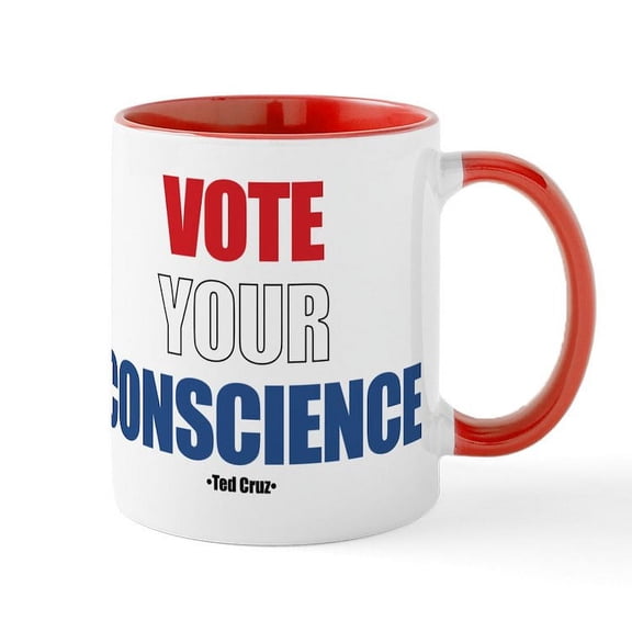 CafePress - Vote Your Conscience Mugs - 11 oz Ceramic Mug - Novelty Coffee Tea Cup