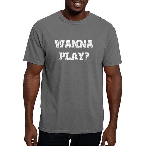 CafePress - WANNA PLAY? 6 Women's Dark T Shirt - Mens Comfort Colors Shirt