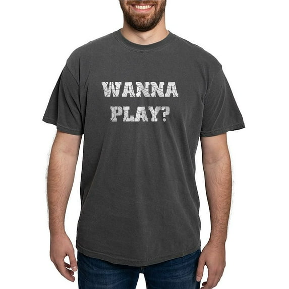 CafePress - WANNA PLAY? 6 Women's Dark T Shirt - Mens Comfort Colors Shirt