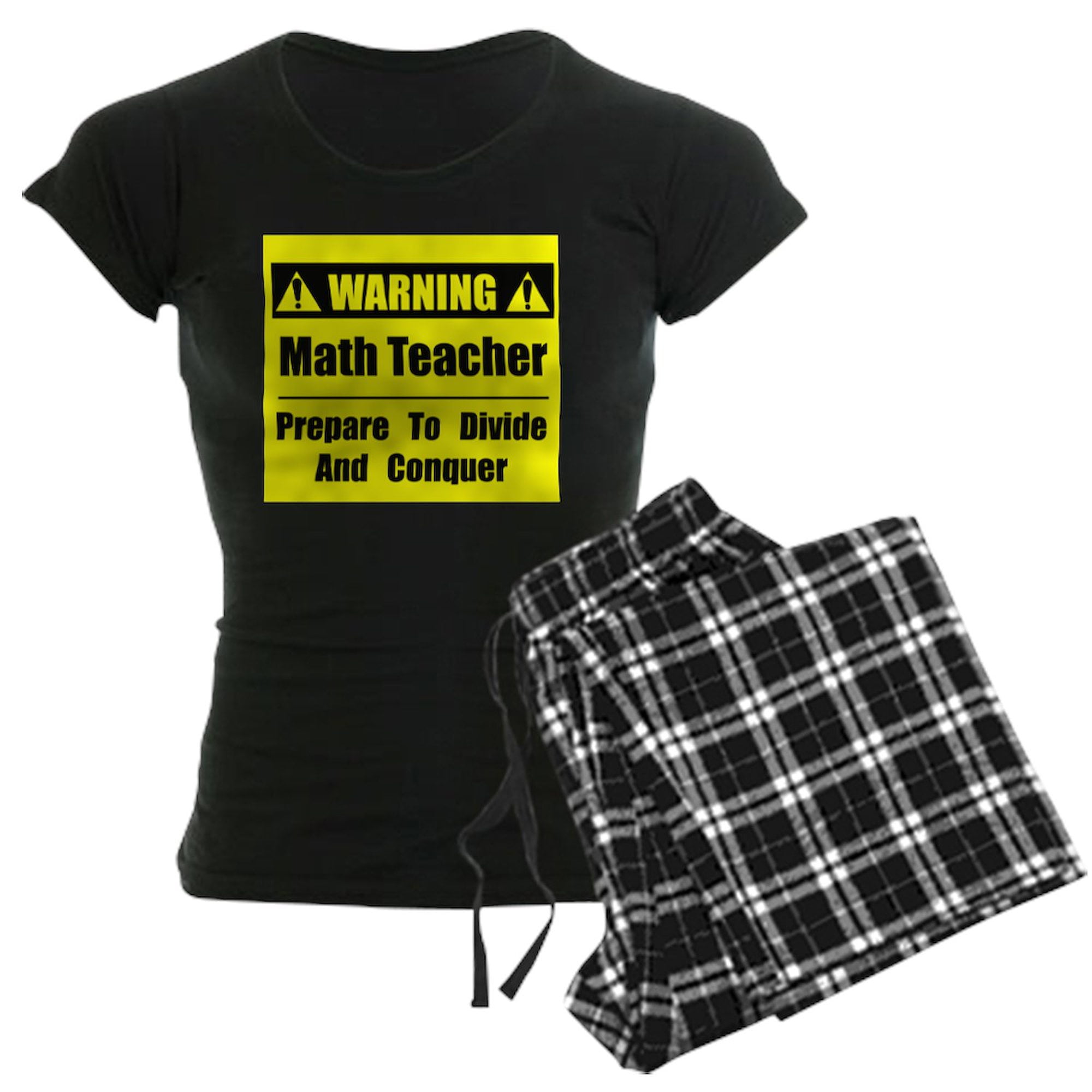CafePress - WARNING: Math Teacher 1 Women's Dark Pajamas - Women's ...