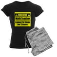 thumbnail image 1 of CafePress - WARNING: Math Teacher 1 Women's Dark Pajamas - Women's Short Sleeve Print T-Shirt and Pants Dark Cotton Pajama Set, 1 of 7