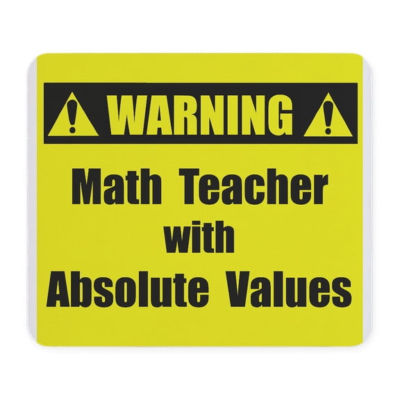 CafePress - WARNING: Math Teacher 2 Mousepad - Non-slip Rubber Mousepad, Gaming Mouse Pad