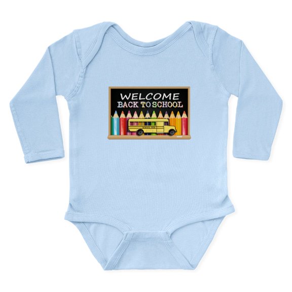 CafePress - WELCOME BACK TO SCHOOL BUS Body Suit - Long Sleeve Cotton Baby Bodysuit