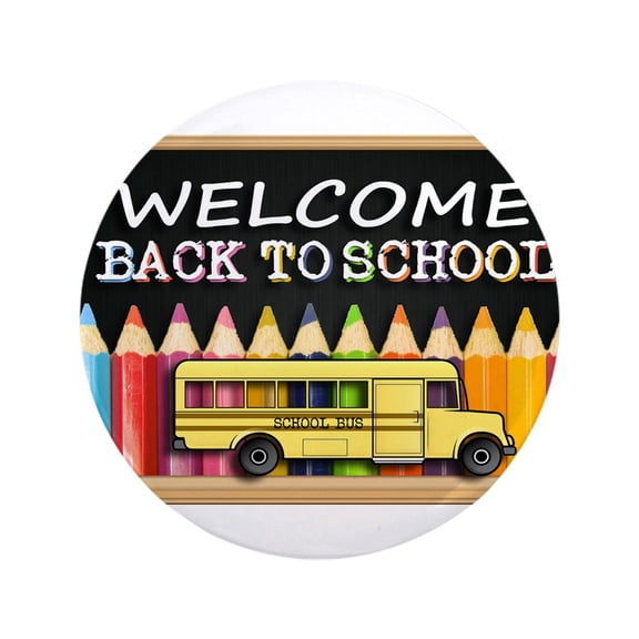 CafePress - WELCOME BACK TO SCHOOL BUS Button - 3.5" Button