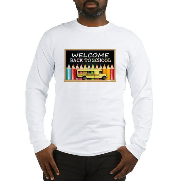 CafePress - WELCOME BACK TO SCHOOL BUS Long Sleeve T Shirt - Unisex Cotton Long Sleeve T-Shirt