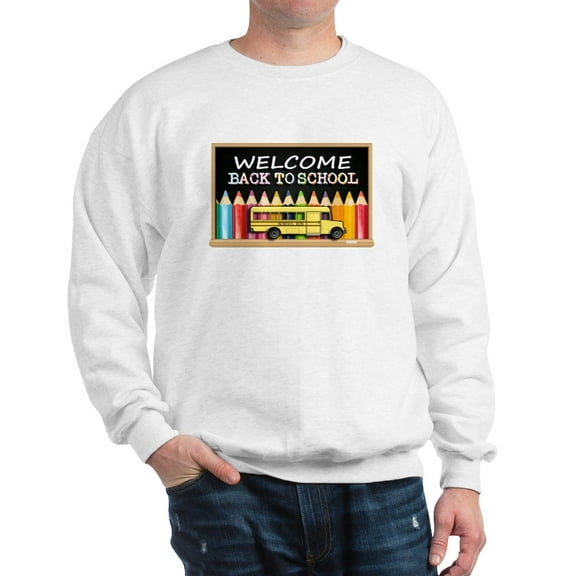 CafePress - WELCOME BACK TO SCHOOL BUS Sweatshirt - Crew Neck Sweatshirt