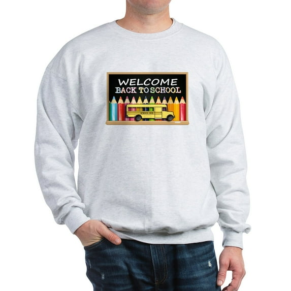 CafePress - WELCOME BACK TO SCHOOL BUS Sweatshirt - Crew Neck Sweatshirt