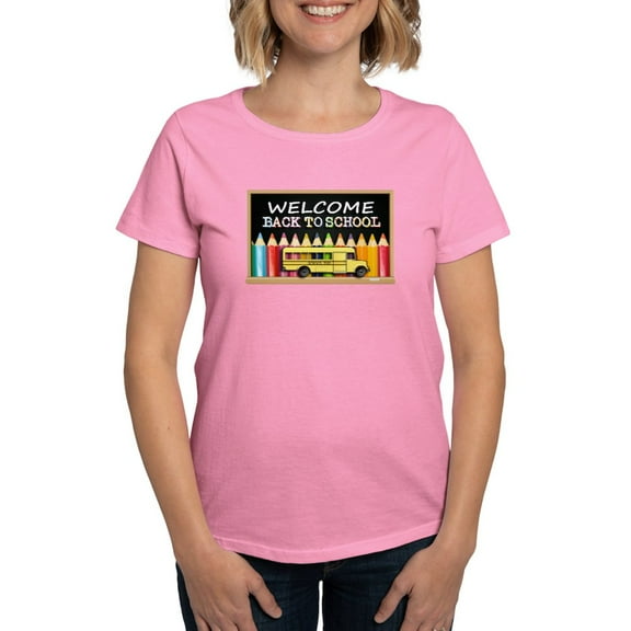 CafePress - WELCOME BACK TO SCHOOL BUS T Shirt - Women's Traditional Fit Dark T-Shirt