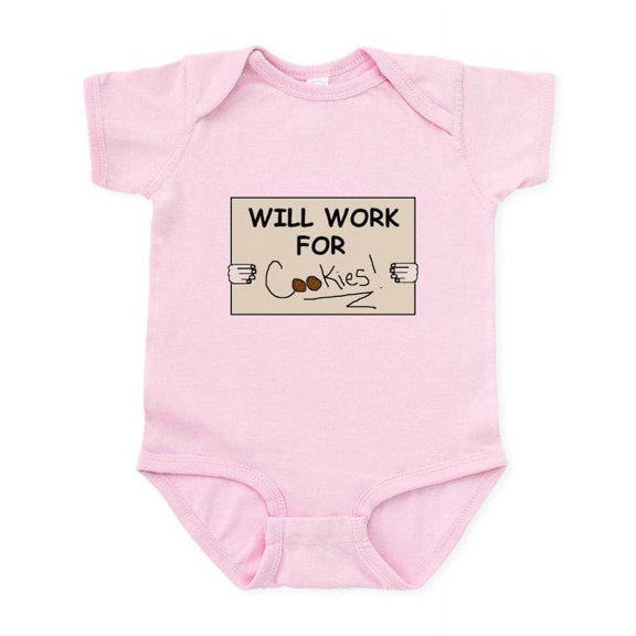 CafePress - WILL WORK FOR COOKIES Infant Bodysuit - Baby Light Bodysuit, Size Newborn - 24 Months