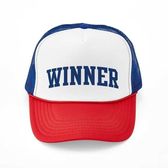 CafePress - WINNER Design (Blue) - Adjustable Unisex Printed Trucker Hat with Mesh Back