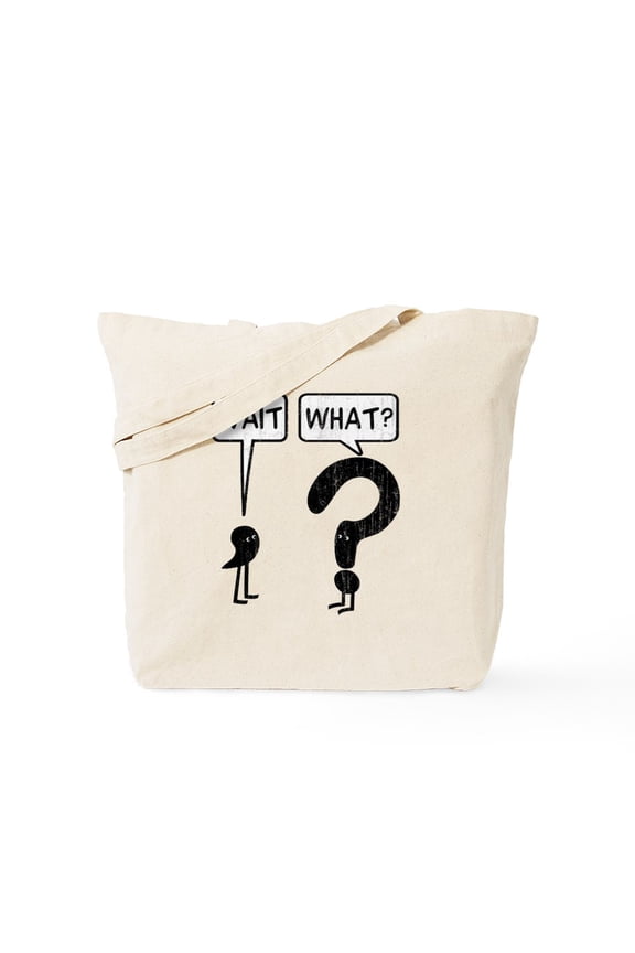- Wait, What? Tote Bag - Unisex Canvas Tote Bag, Beige, 1-Piece