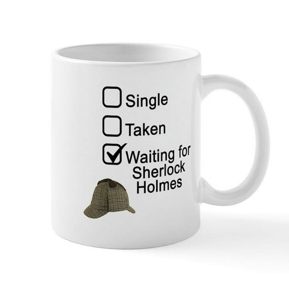 CafePress - Waiting For Sherlock Mug - 11 oz Ceramic Mug - Novelty Coffee Tea Cup