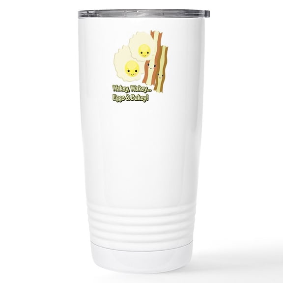 CafePress - Wakey Wakey Eggs N Bakey Stainless Steel Travel Mu - Insulated Stainless Steel Travel Tumbler 20 oz.