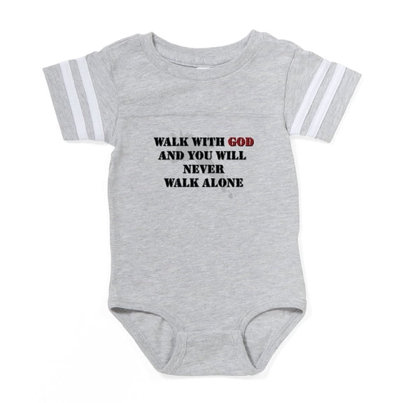 CafePress - Walk With God - Cute Infant Baby Football Bodysuit