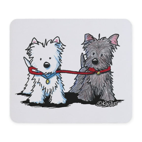CafePress - Walking Buddy Terriers Mousepad - Non-slip Rubber Mousepad, Gaming Mouse Pad