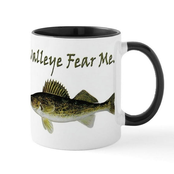 CafePress - Walleye Fear Me Mug - 11 oz Ceramic Mug - Novelty Coffee Tea Cup