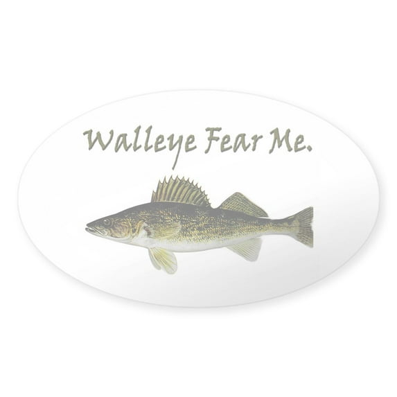 CafePress - Walleye Fear Me Oval Sticker - Sticker (Oval)